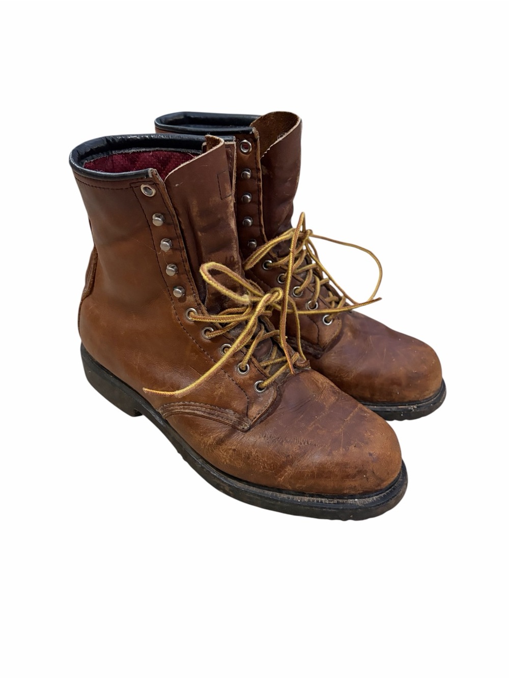 VTG Red Wing Supersole 8 Inch Work Boots Mens 10D USA Made Brown Leather